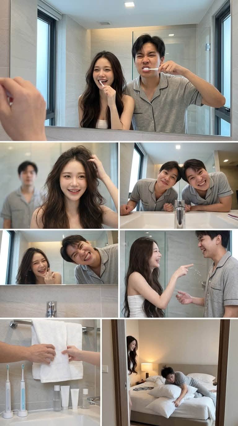 Tạo Ảnh Couple Đời Thường Trong Phòng Tắm – Bộ Ảnh Kỷ Niệm Tự Nhiên Và Hài Hước - Ảnh mẫu tham khảo