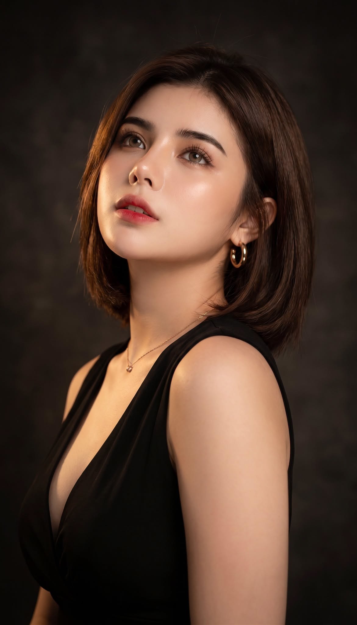 Ảnh Chân Dung Nữ Tóc Bob – Phong Cách Studio Sang Trọng Và Điện Ảnh - Ảnh mẫu tham khảo