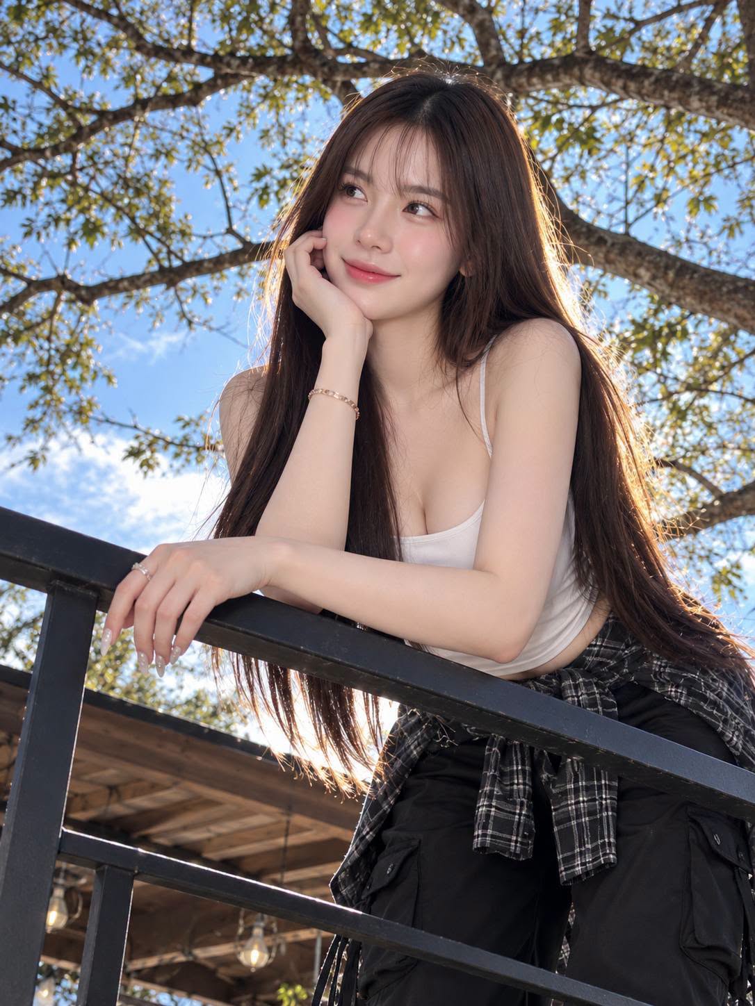 Mẫu ảnh AI Nàng thơ - Nàng Thơ Dưới Tán Cây