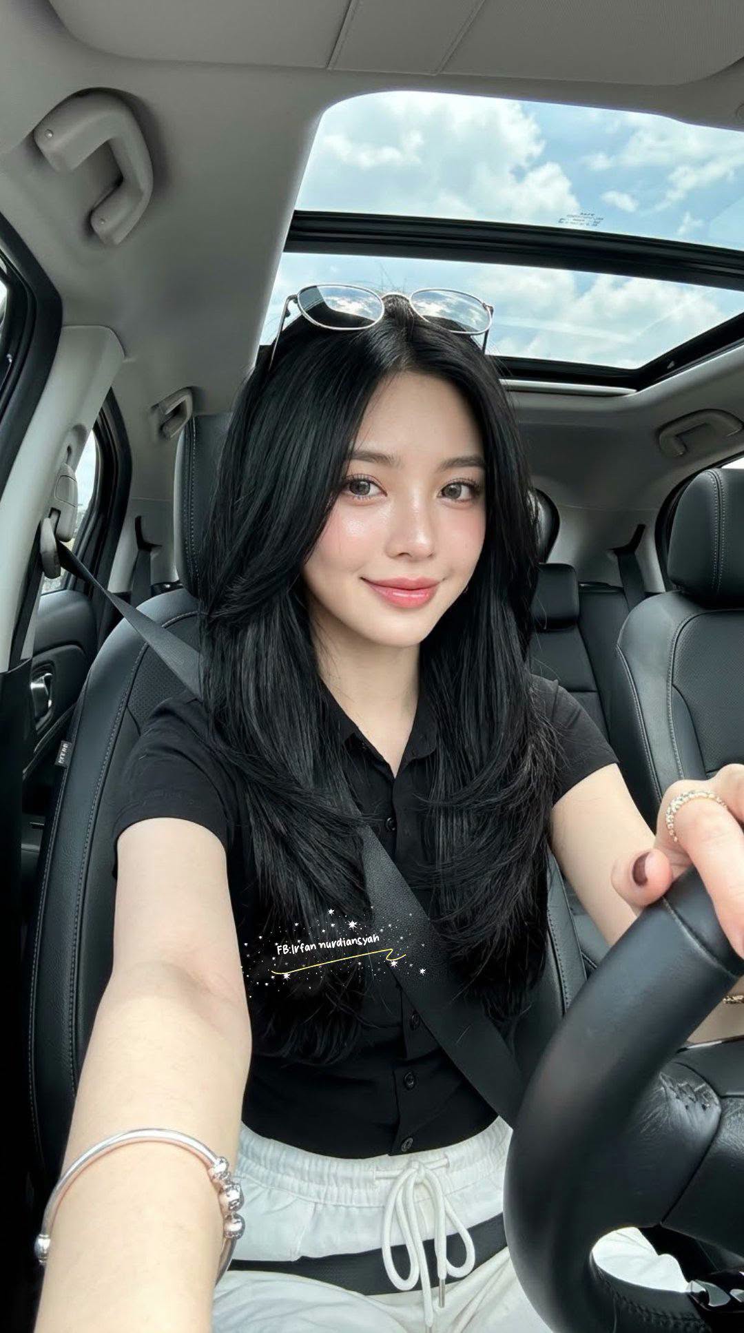 Mẫu ảnh AI Nàng thơ - Nàng Thơ Sau Vô Lăng