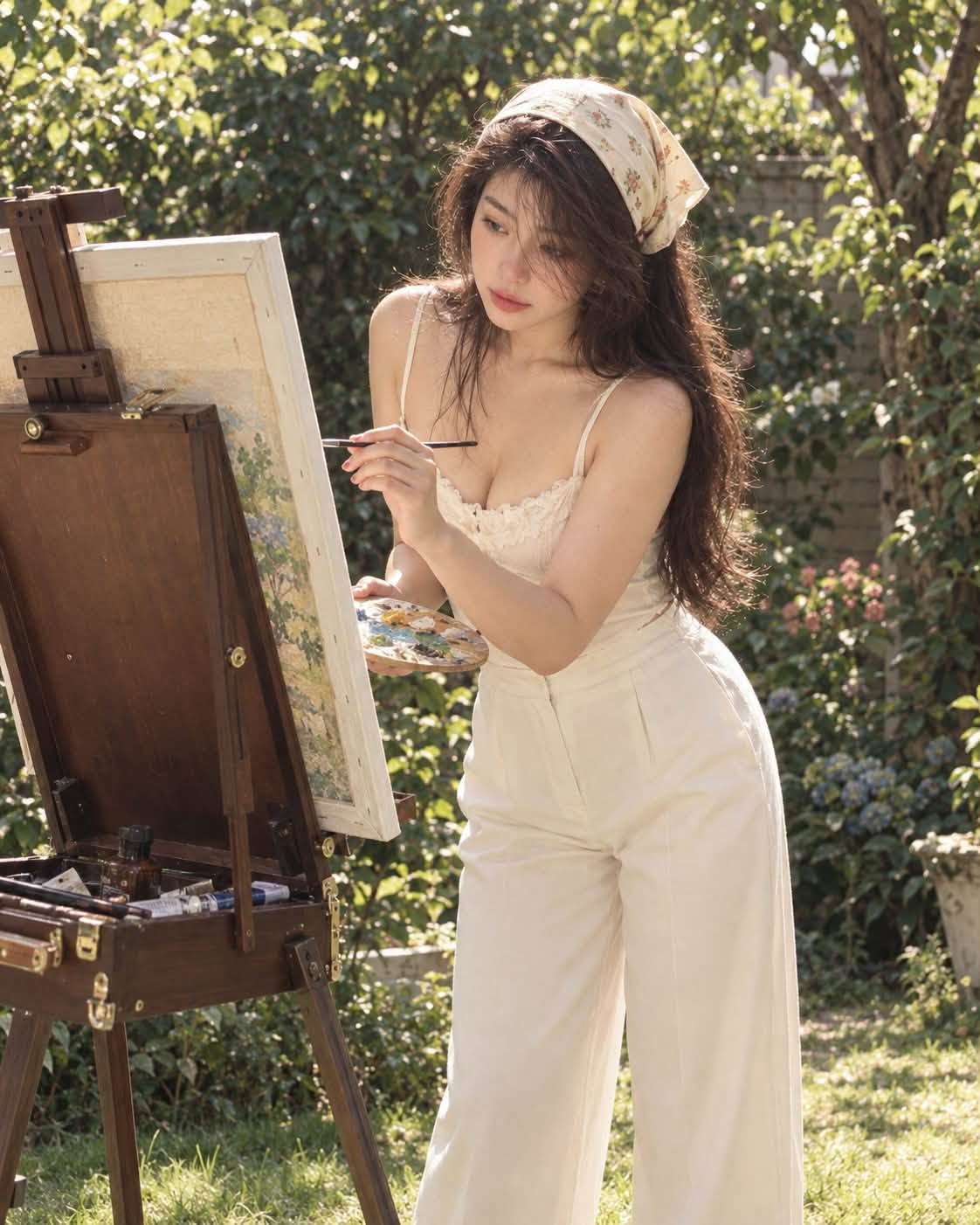 Tạo Ảnh Nàng thơ bên giá vẽ - Ảnh mẫu tham khảo