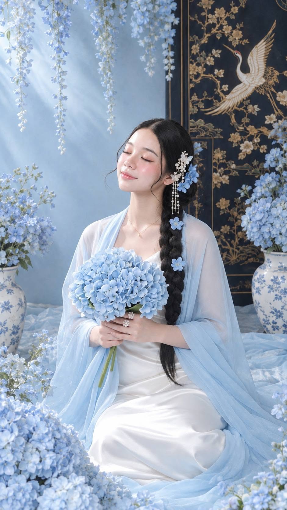 Nàng thơ xanh giữa vườn hoa - Ảnh mẫu tham khảo