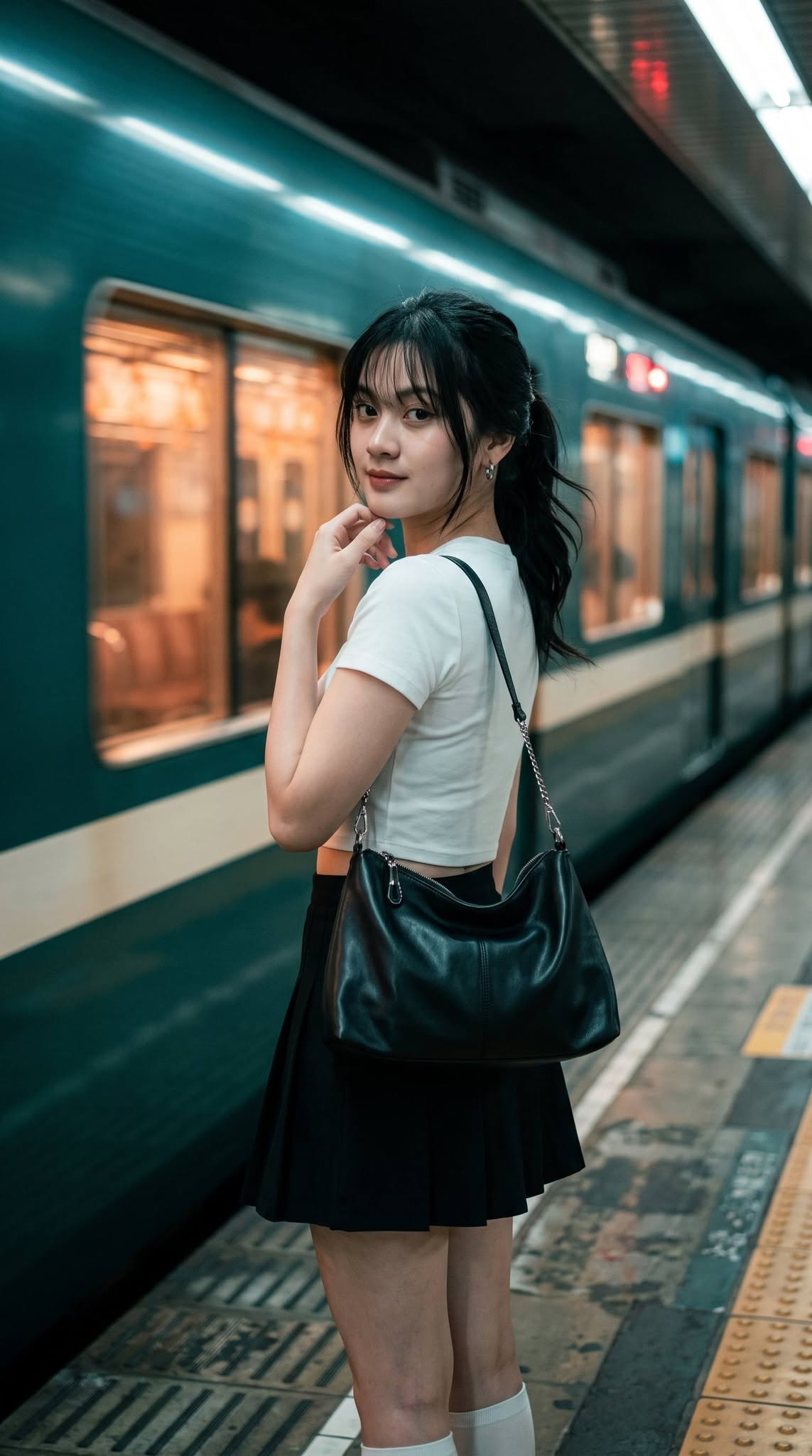 Cô gái bên chuyến tàu điện - Ảnh mẫu tham khảo