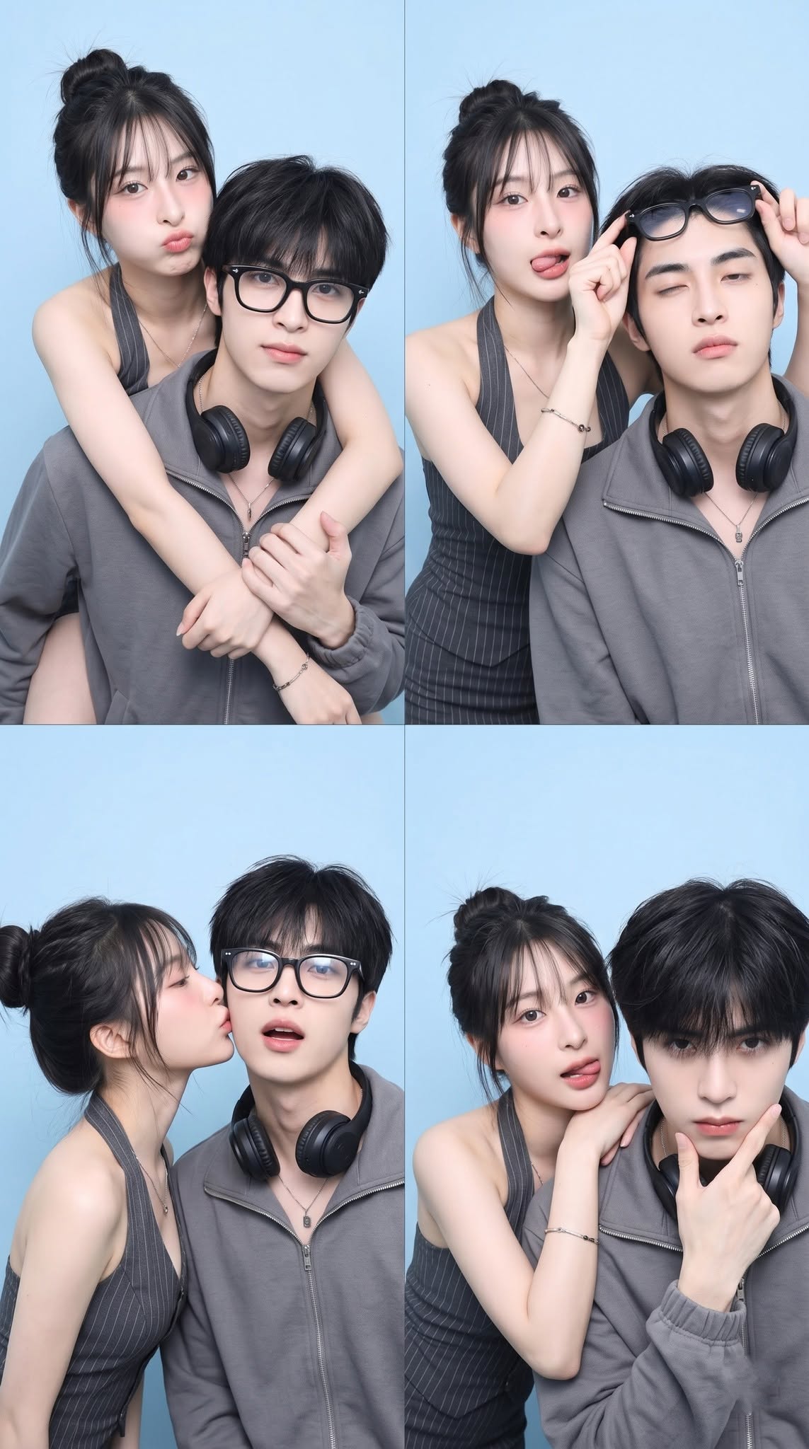 Mẫu ảnh AI Cặp đôi - Mẫu Ghép Ảnh AI Cặp Đôi Dễ Thương – Concept Couple Hàn Quốc