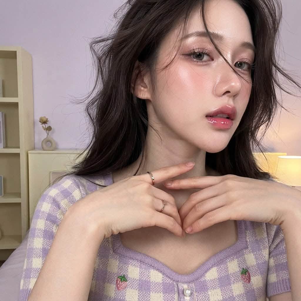Mẫu ảnh AI Nàng thơ - Mẫu ghép ảnh AI cô gái phong cách nữ tính pastel