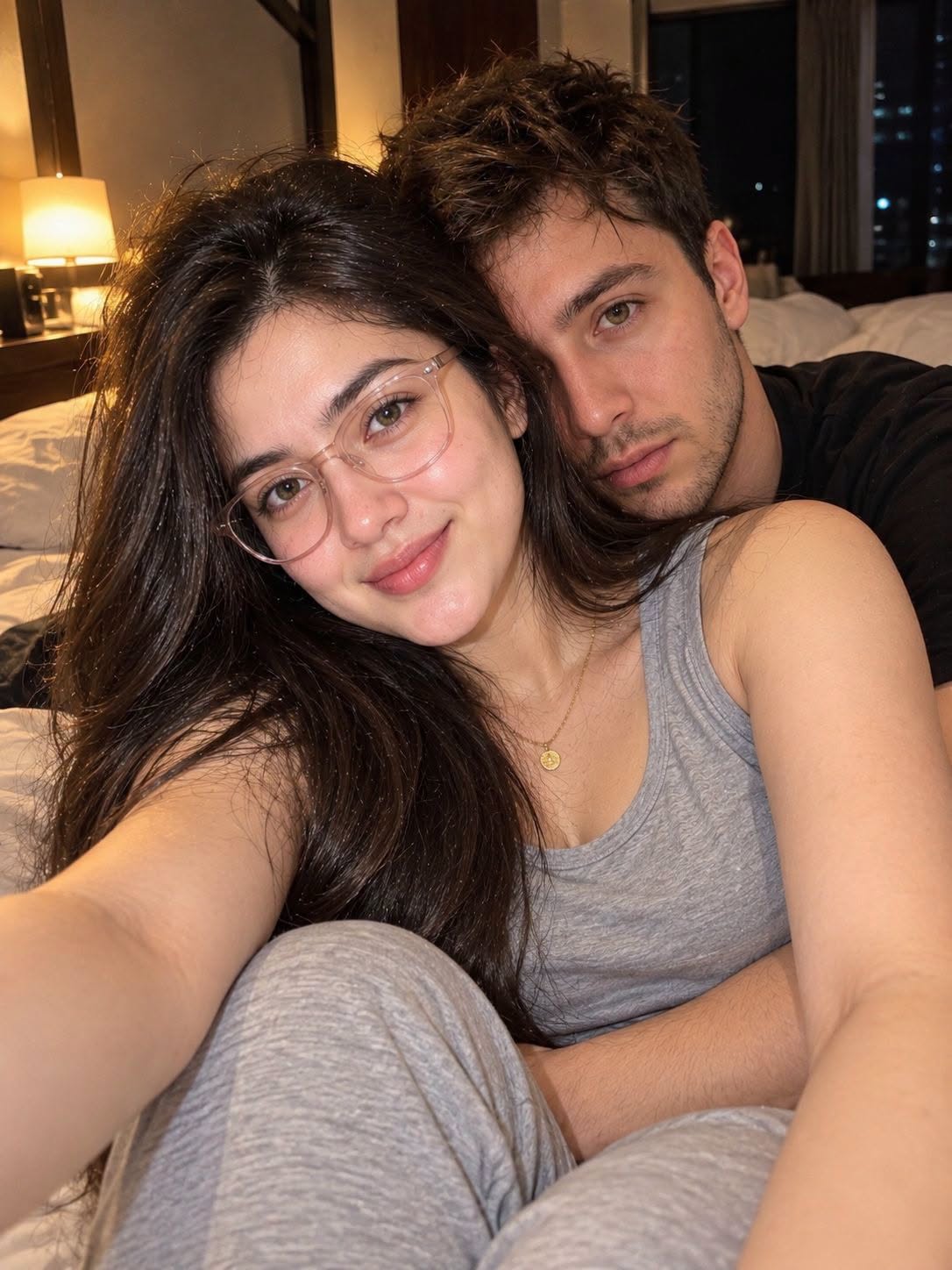 Mẫu ảnh AI Ảnh AI Cặp Đôi Selfie Tình Cảm Tại Nhà – Tạo Ảnh AI - Cặp đôi