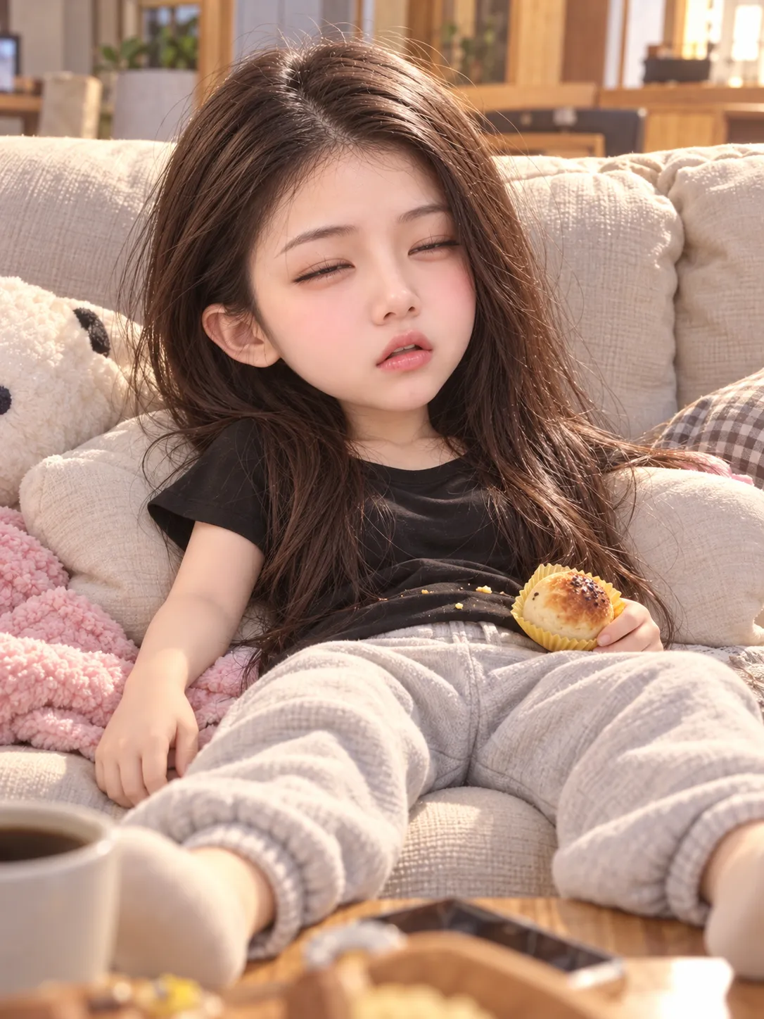 Mẫu ảnh AI Tạo ảnh AI cô gái thư giãn tại nhà – Prompt ảnh đẹp, dễ thương - Ảnh Hài Hước