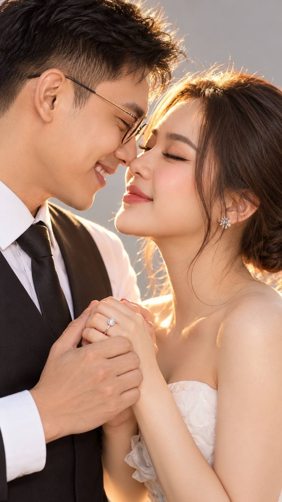Mẫu ảnh AI Tạo Ảnh Cưới AI Lãng Mạn – Cô Dâu Chú Rể Hôn Nhau Đẹp Tự Nhiên - Ảnh Cưới