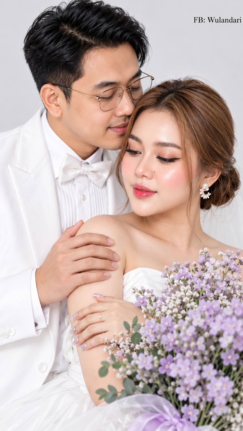 Mẫu ảnh AI Tạo Ảnh Cưới Hàn Quốc – Cô Dâu Chú Rể Áo Cưới Trắng Tinh Tế - Ảnh Cưới