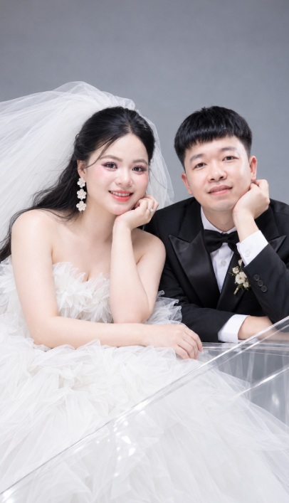 Mẫu ảnh AI Tạo Ảnh Cưới AI Studio – Cô Dâu Chú Rể Dễ Thương, Sang Trọng - Ảnh Cưới