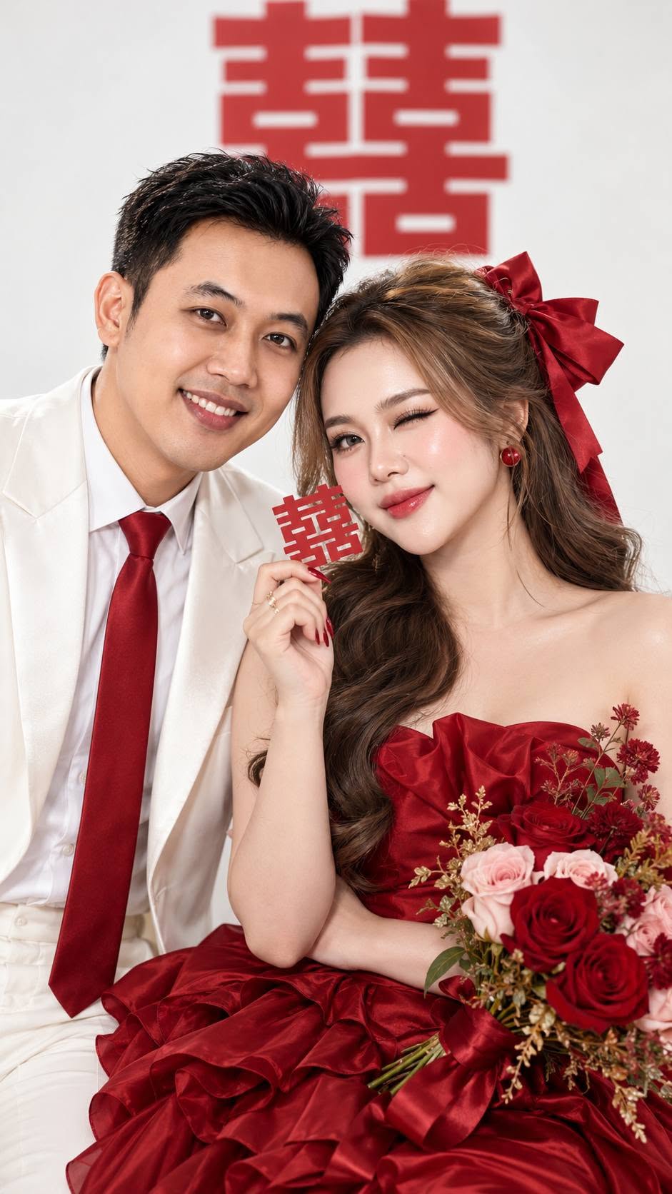 Mẫu ảnh AI Tạo Ảnh Cưới Phong Cách Trung Hoa Sang Trọng - Ảnh Cưới