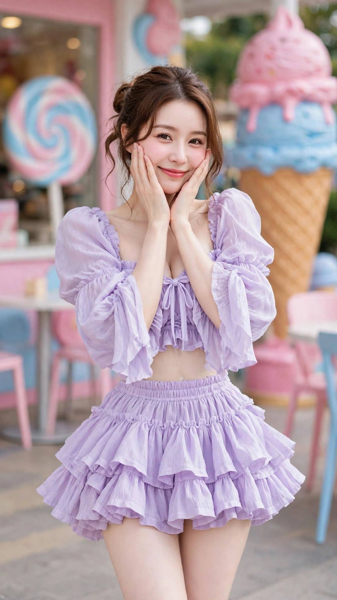 Mẫu ảnh AI Tạo ảnh AI cô gái dễ thương phong cách Hàn Quốc – Ảnh pastel ngọt ngào - Nàng Thơ