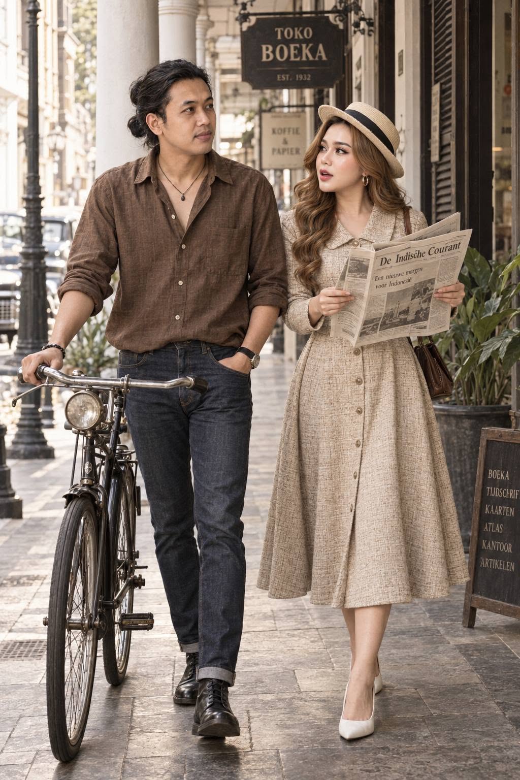 Mẫu ảnh AI Tạo Ảnh Cặp Đôi Vintage Châu Âu – Phong Cách Cổ Điển Lãng Mạn - Cặp đôi