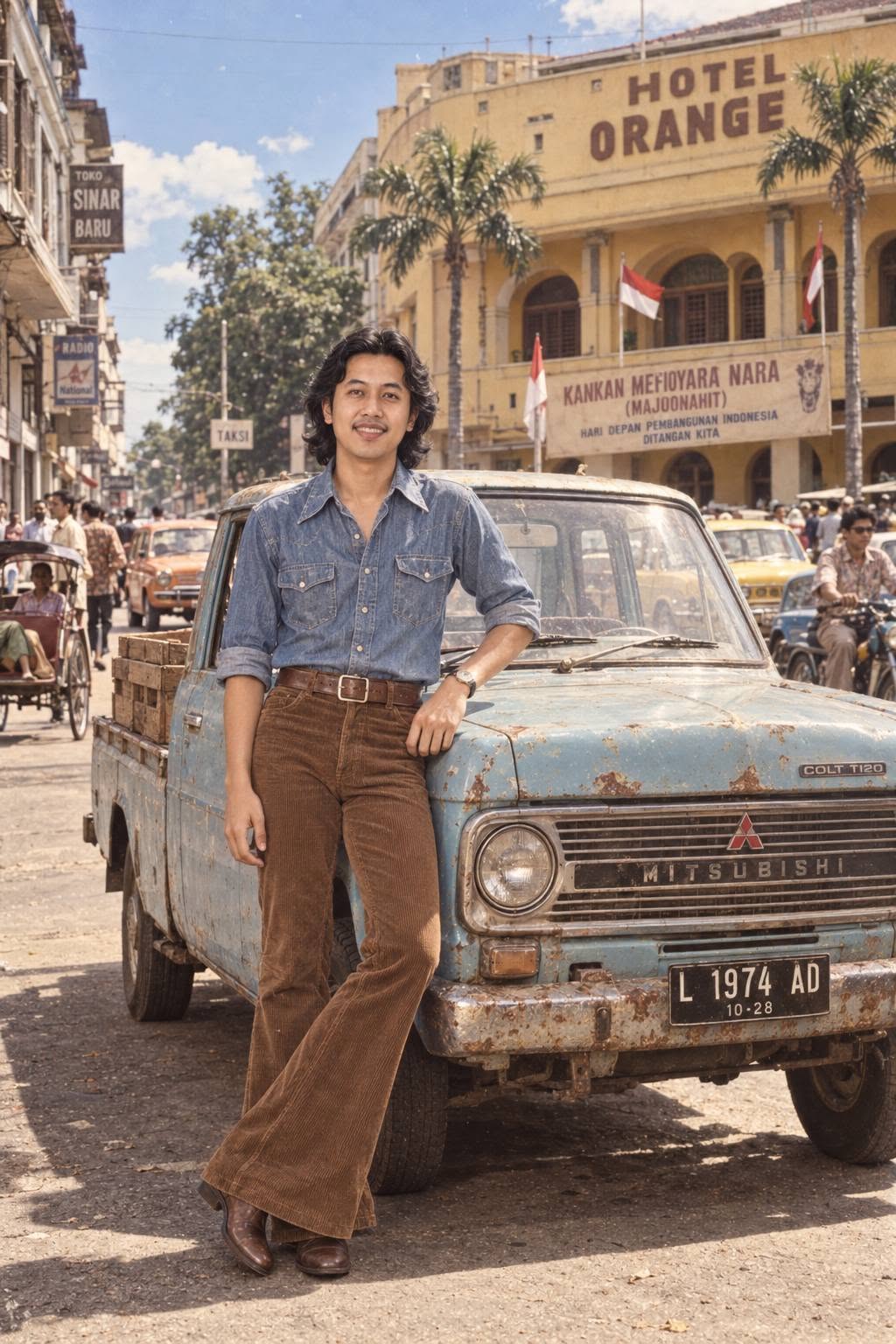 Mẫu ảnh AI Tạo Ảnh AI Chàng Trai Vintage Thập Niên 70 – Phong Cách Retro Cổ Điển - Chân dung Nam