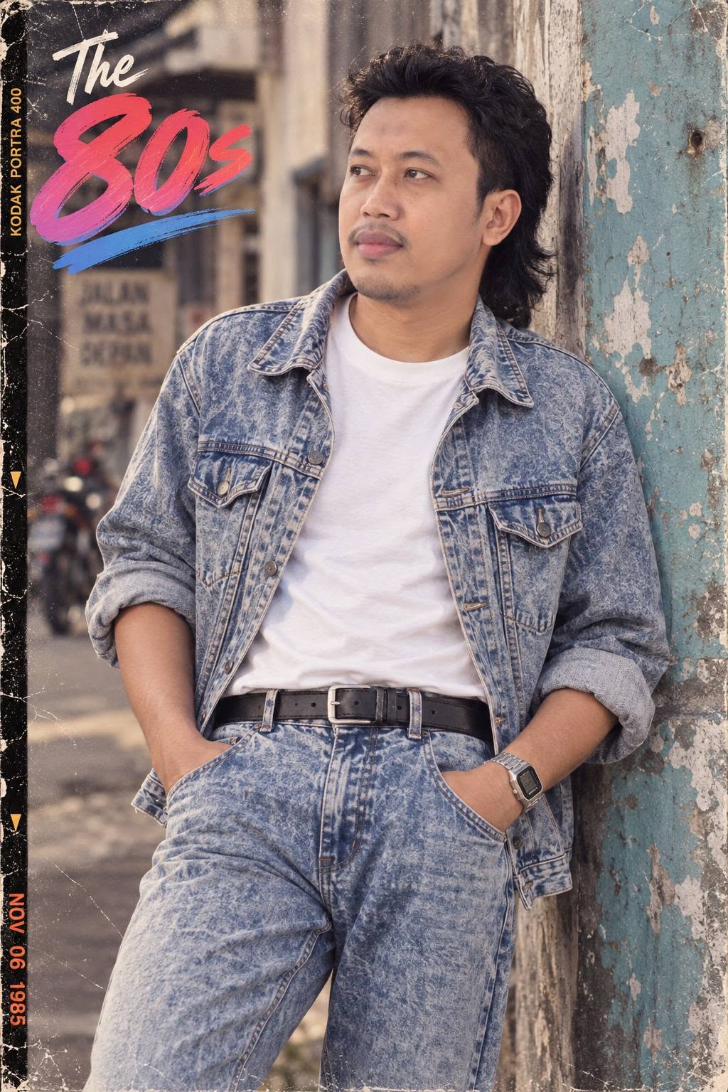 Mẫu ảnh AI Tạo Ảnh AI Chàng Trai Phong Cách Thập Niên 80 – Vintage Retro Cổ Điển - Chân dung Nam