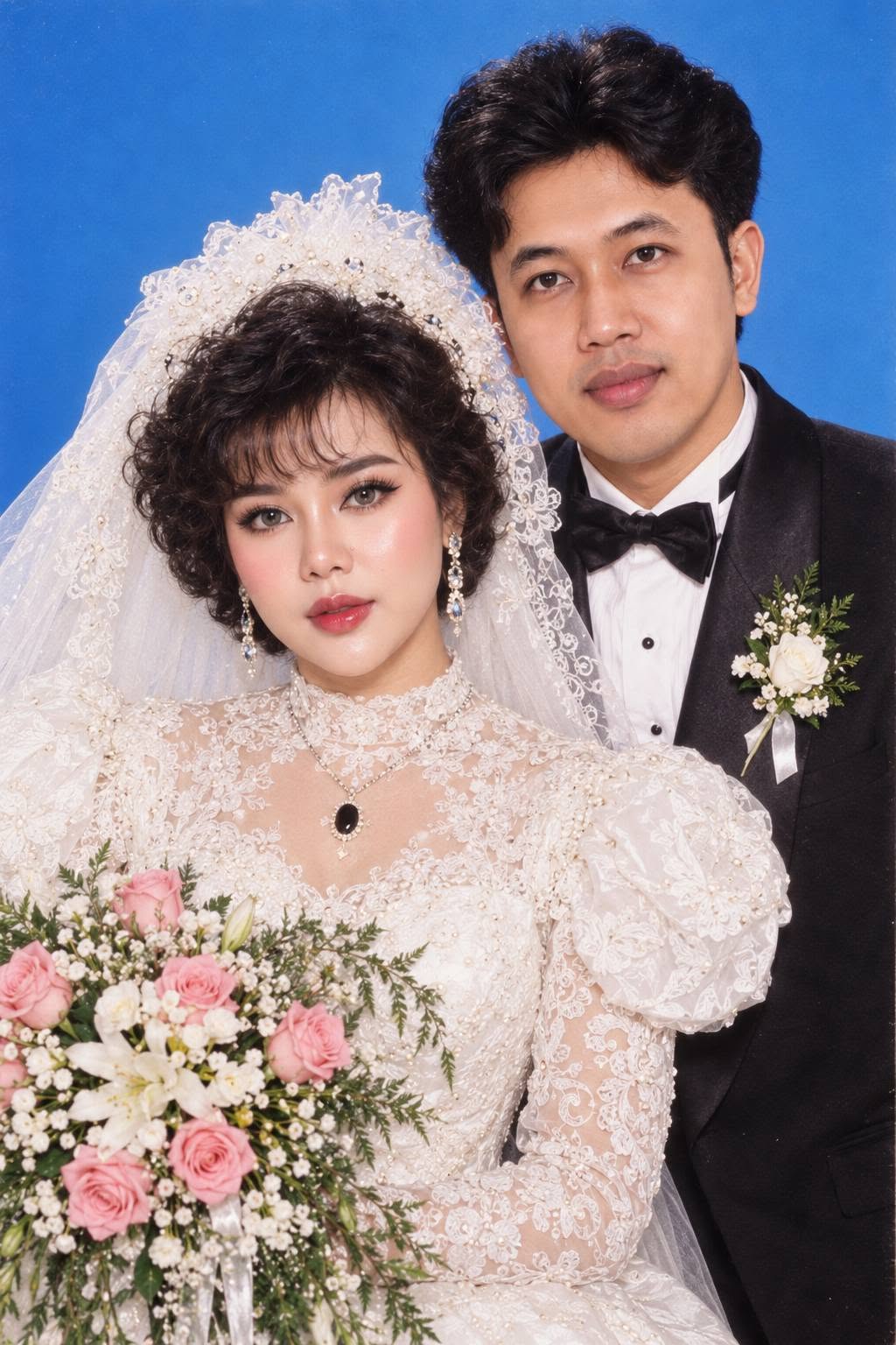 Mẫu ảnh AI Tạo Ảnh Cưới Thập Niên 80 - Ghép Ảnh Cưới AI Cổ Xưa - Ảnh Cưới