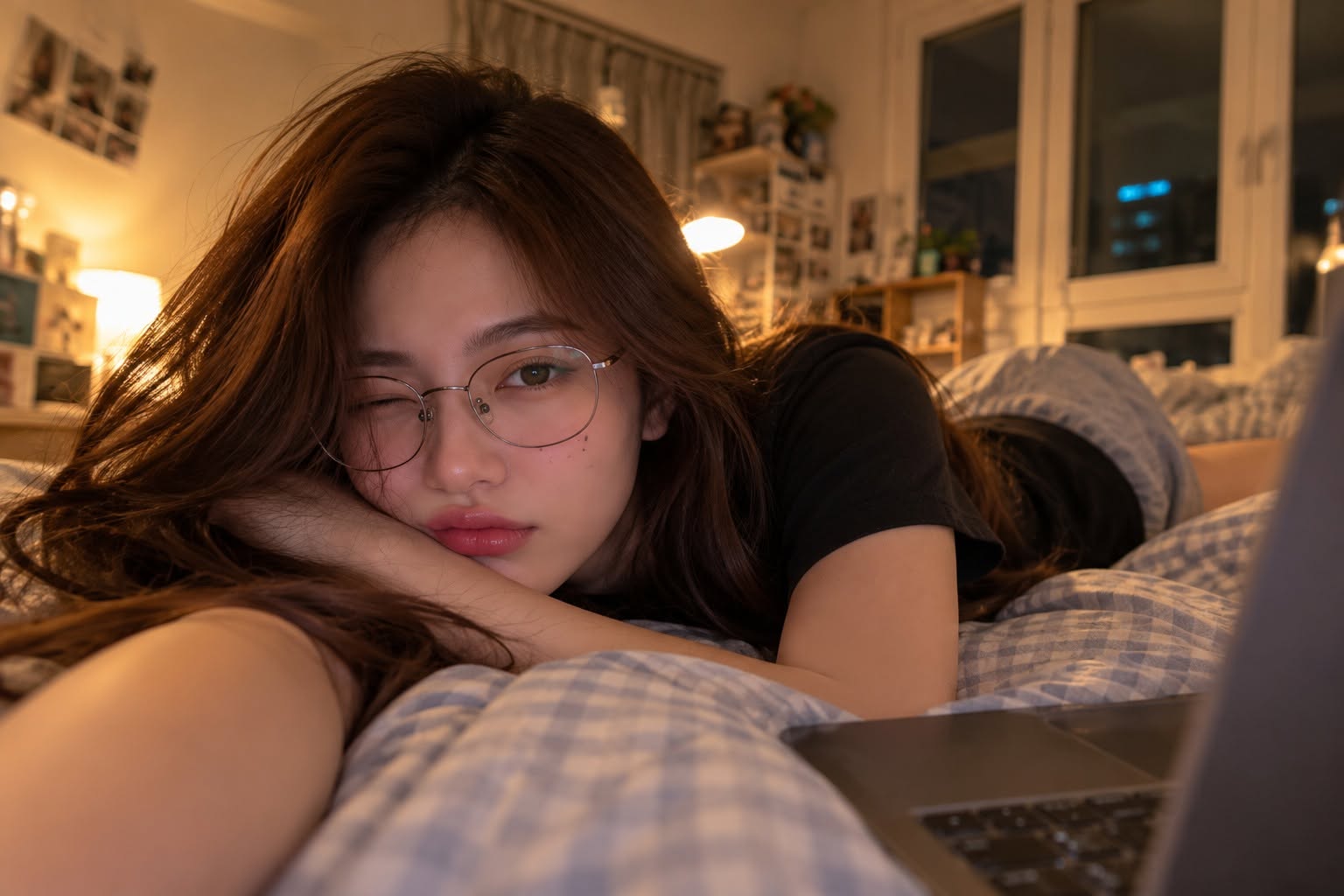 Mẫu ảnh AI Tạo Ảnh AI Cô Gái Nằm Trên Giường – Selfie Đời Thường Đẹp Và Chân Thực - Nàng Thơ