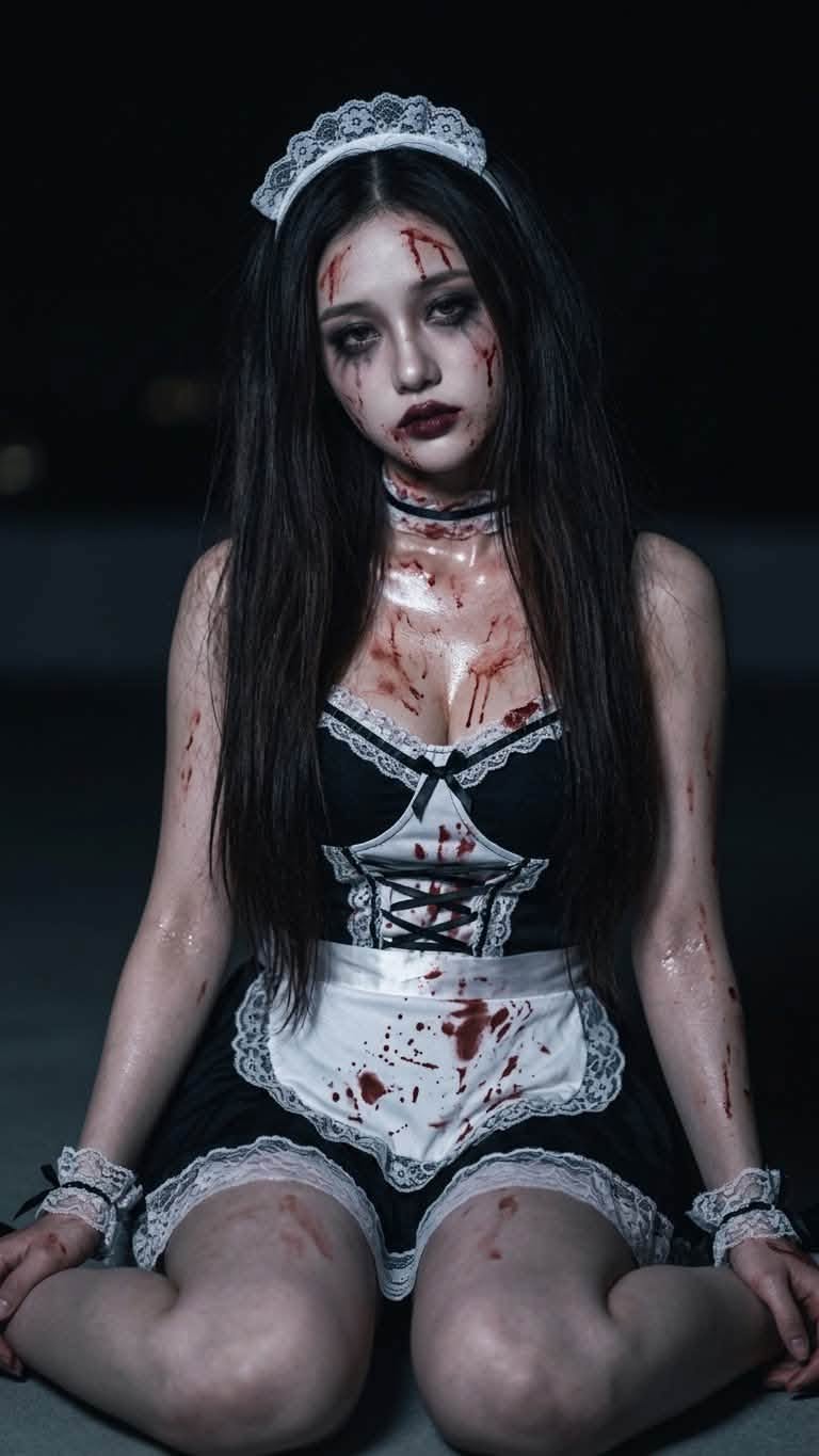 Mẫu ảnh AI Tạo Ảnh Ma Cà Rồng – Cosplay Kinh Dị Gothic Đầy Ám Ảnh - Chân dung nữ
