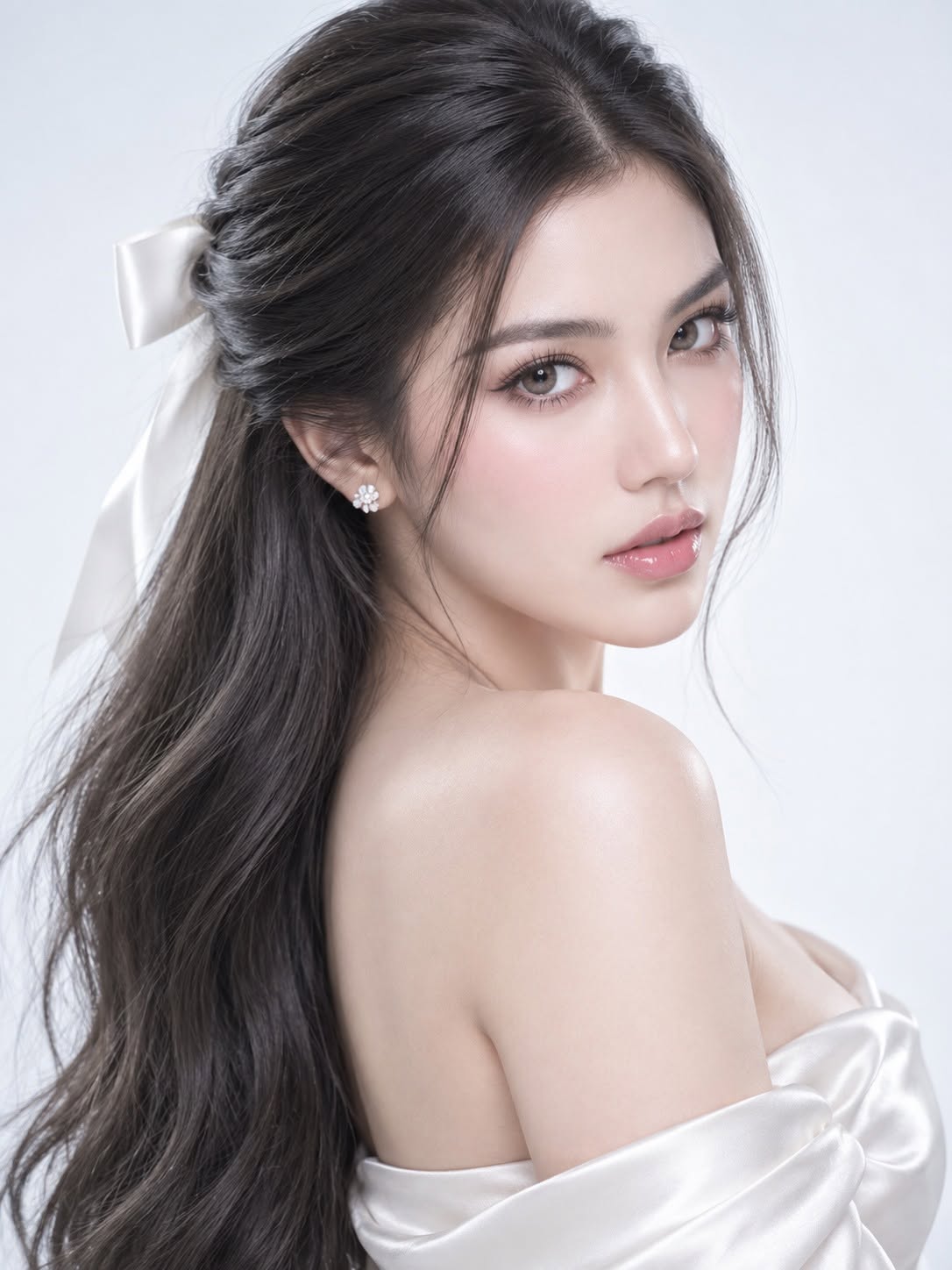Mẫu ảnh AI Tạo Hình Ảnh Chụp Trong Studio Nàng Thơ – Vẻ Đẹp Trong Trẻo, Thanh Lịch - Chân dung nữ