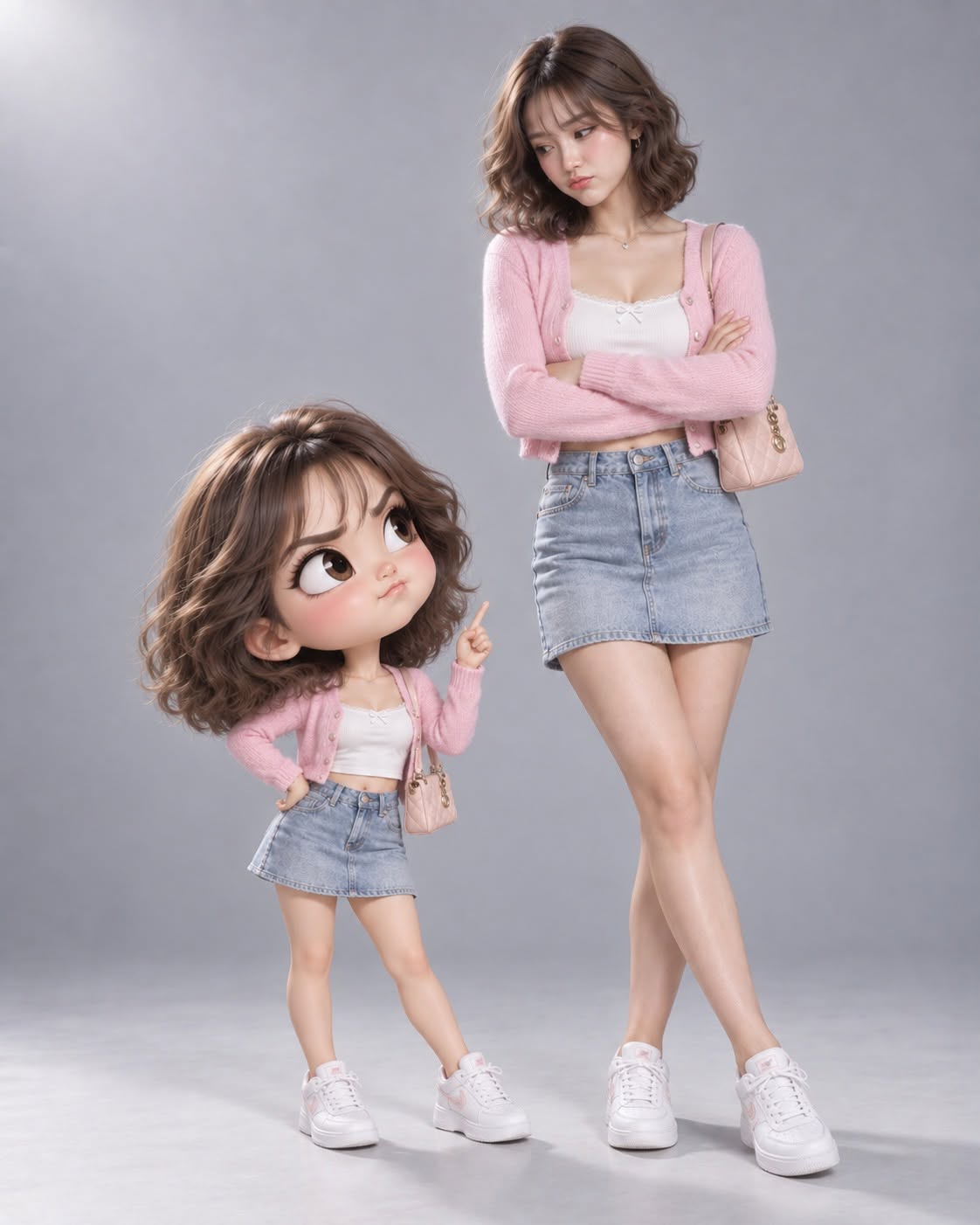 Mẫu ảnh AI Tạo Hình Ảnh AI Chibi Người Thật & Phiên Bản Tý Hon Dễ Thương - Ảnh Hài Hước