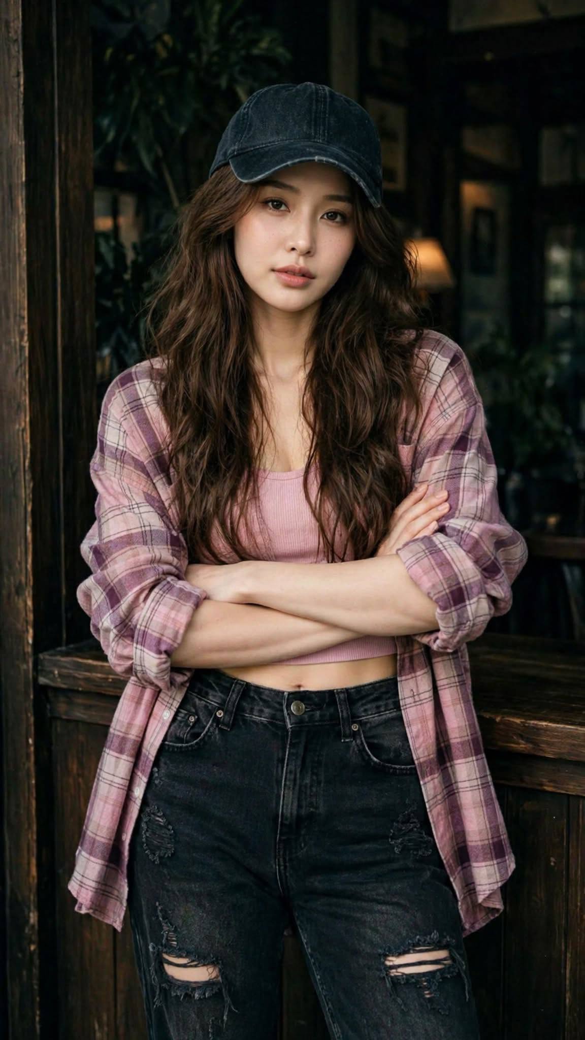 Mẫu ảnh AI Tạo ảnh chân dung Nàng thơ phong cách street style cá tính - Chân dung nữ